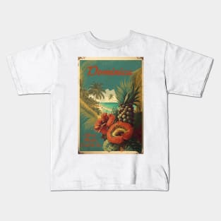 Dominica Vintage Travel Art Poster Kids T-Shirt